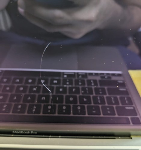 Apple Macbook Pro 13 A2338 LCD Screen Assembly (Space Gray)- Crack on Screen - Picture 6 of 8