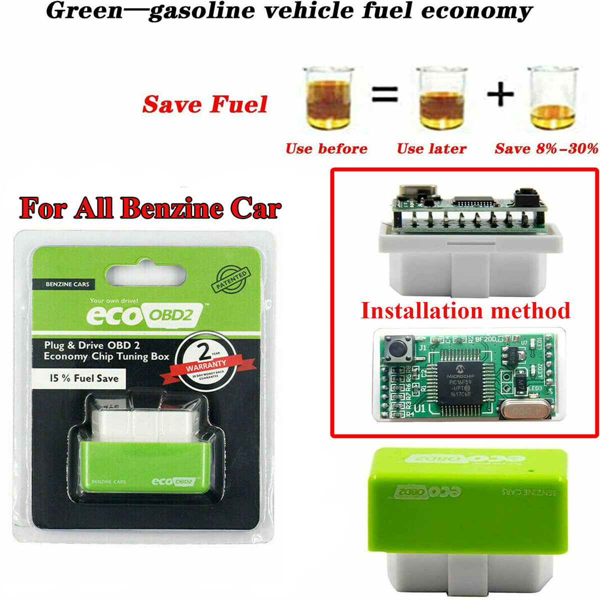 Economy Fuel Saver Eco OBD2 Benzine Tuning Box Chip For Car Pl Saving Green Gasoline Car I493183745