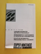 Super Nintendo Precaution SNS-USA/CAN INSERT ONLY Authentic Nintendo