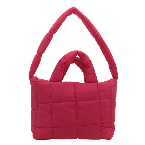 Borsa tote da donna imbottita Borsa a tracolla trapuntata tinta unita Borsa da p - Foto 22 di 27
