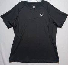 U Ladies black stretchy short sleeved workout shirt 2XL