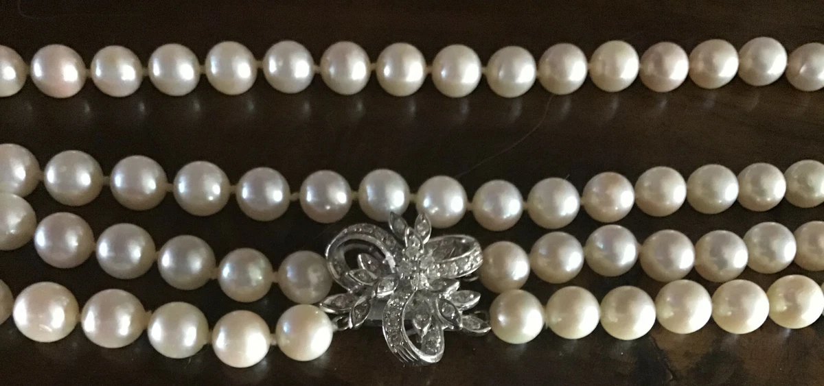 6mm Pearl Necklace with Round Filigree Clasp - Pearl & Clasp