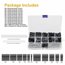 620pcs Male Female Connector 2.54mm Pitch Pin Plug Housing Crimp Pins Set