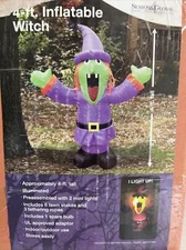halloween 4ft inflatable light up Scary witch Seasons Global In Box