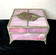 Handmade Stained Glass Trinket Box with Decorative Lid Glass by Diane