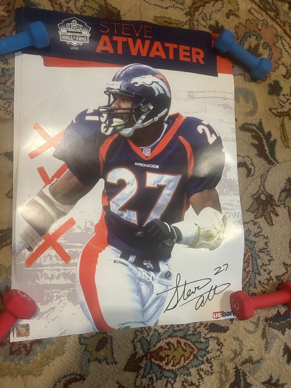 STEVE ATWATER/ MIKE SHANAHAN POSTER DENVER BRONCOS DOUBLE SIDED 20x28