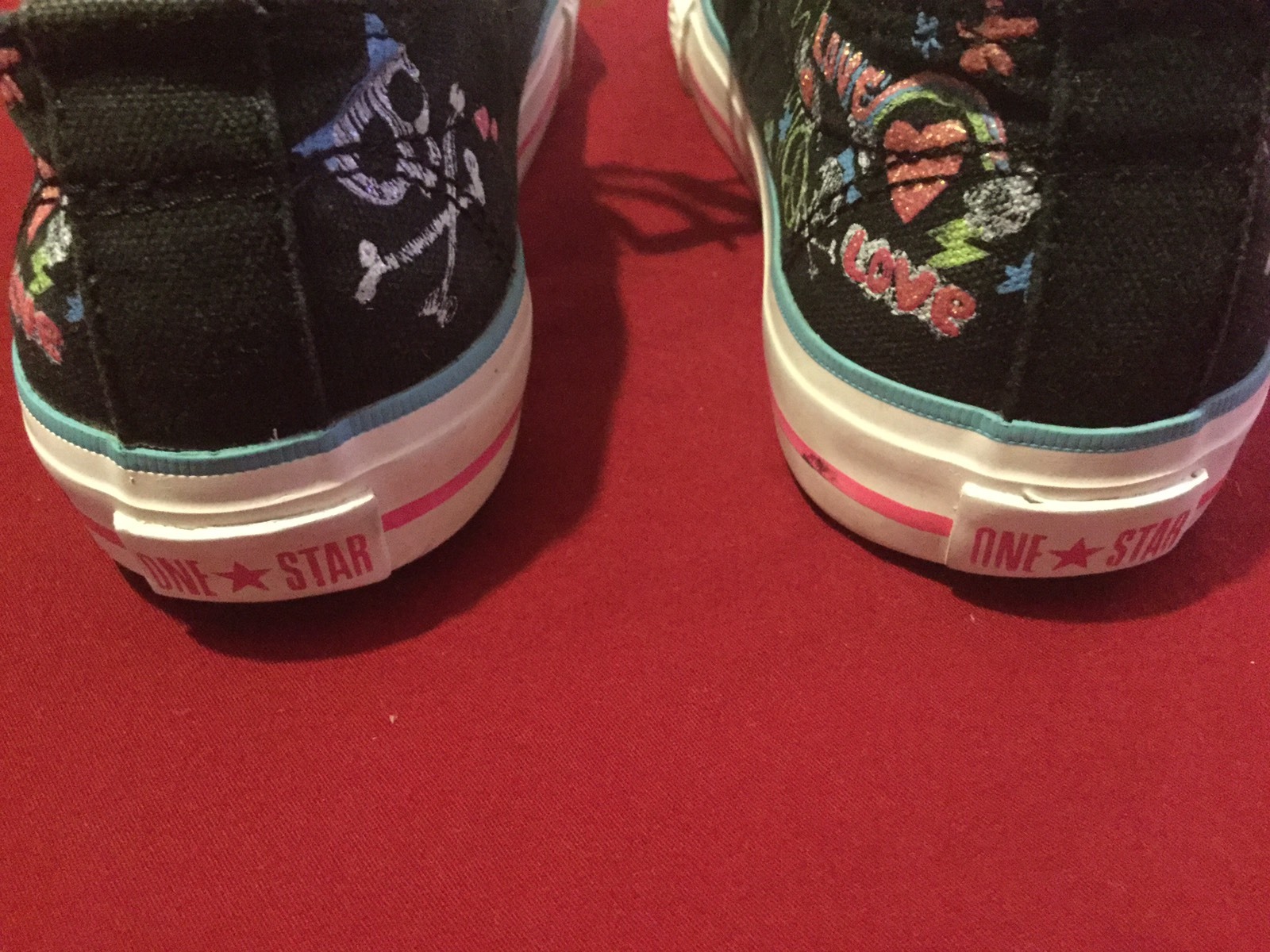 Converse shoes Girls Size Junior 2 Converse One Star sneakers sport tennis shoes thumbnail 4