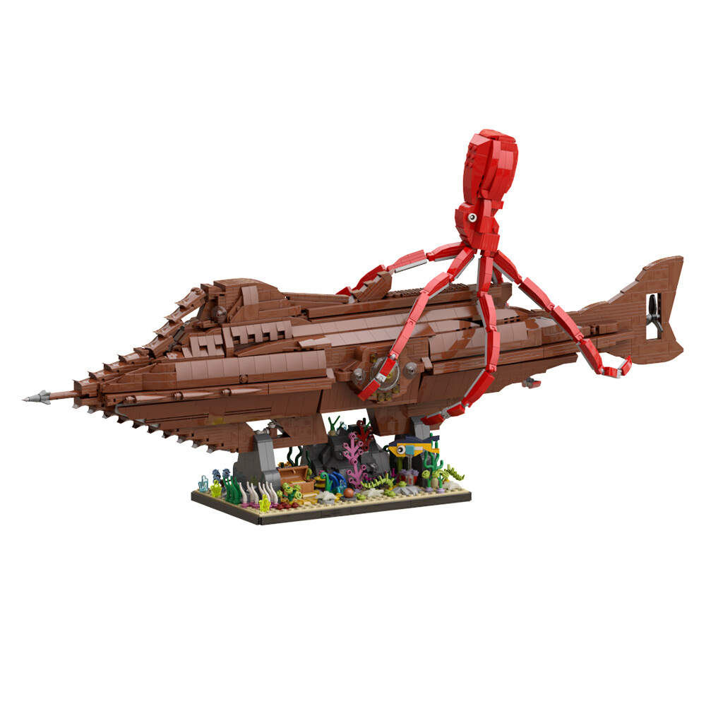 Custom MOC: C9030 N_a-u-t-i-l-u-s Submarine with Red Octopus 2282