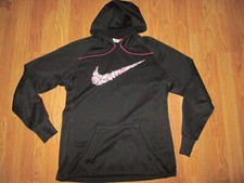 Womens NIKE THERMA FIT fleece lined hooded hoodie sweatshirt sz M Md Med