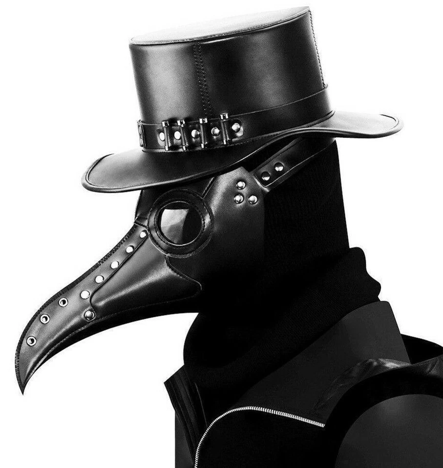 Carnaval Festivals Party Halloween Steampunk PU Leather Hat Plague Doctor Cap - Image 4 of 4