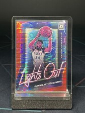 2020-21 Donruss Optic Giannis Antetokounmpo Lights Out Red Pulsar Prizm