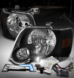 Details About For 06 10 Ford Explorer07 Sport Trac Black Headlight Wblue Drl Led Signalhid