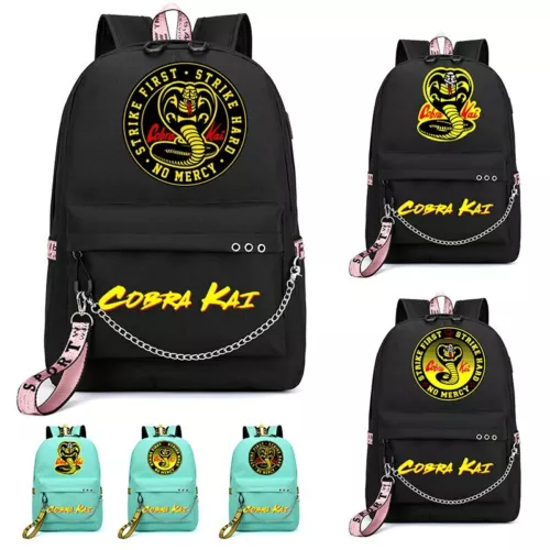 Mochila USB Cobra Kai Bolsa para libros Estudiante Mochila Niños Niñas Bolsos escolares de hombro