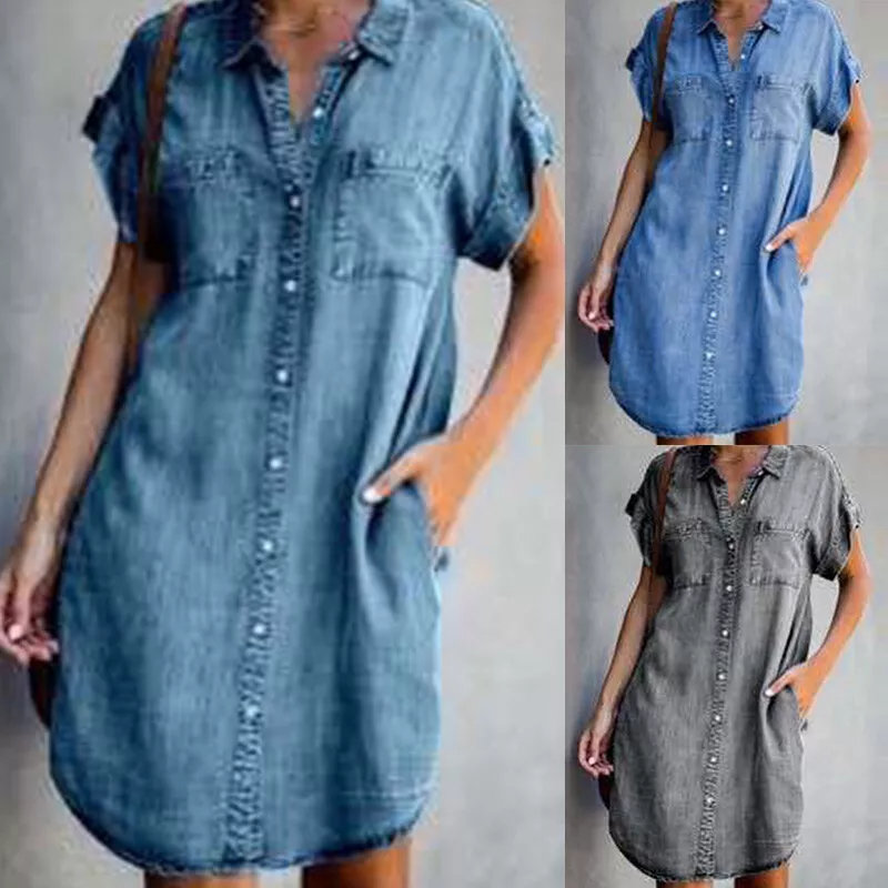 Robe jean manche courte sales