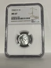 1943-D Lincoln Steel Cent, NGC MS-67, Blast White, Bright Penny, Awesome Flash!