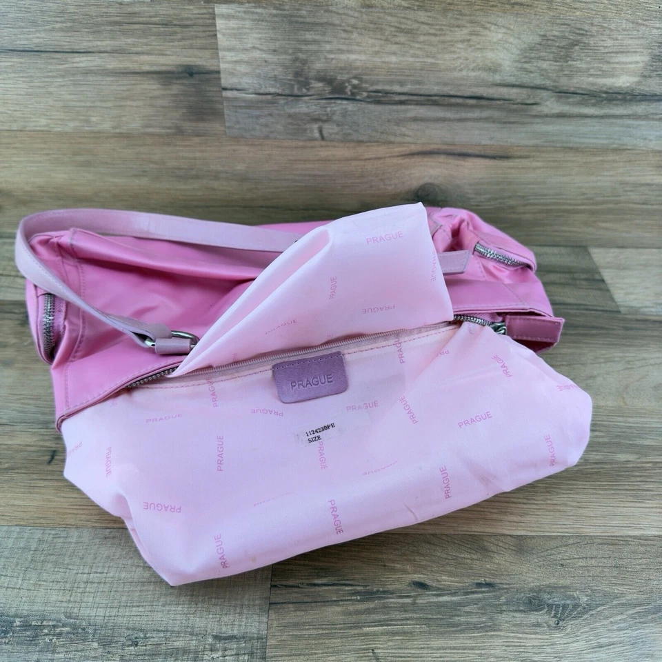 Bolso de hombro PRAGA de cuero rosa polvoriento con cristales Foto 4 de 4