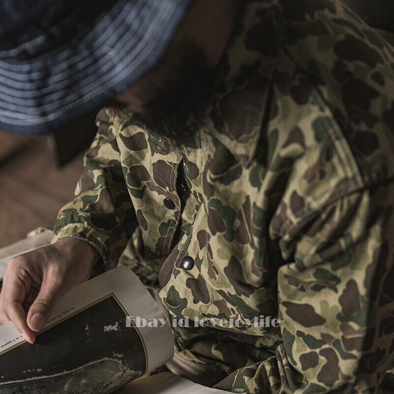 Bronson USMC P-44 Duck Hunter Camo Jacket Vintage Men's HBT Bronson USMC P-44 Duck Hunter Camo Jacket Vintage Men's HBT