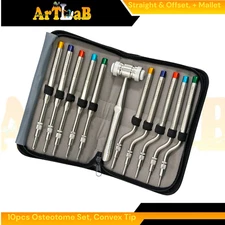 Osteotome Chisels Grafting Tools for Implants, Offset & Straight (10 Pack)