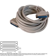 Cable Parallel Serial D-Sub DB25 DB 25 Pin IEEE Male Male Straight Thru 25FT