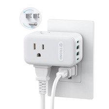 TROND Outlet Extender with 2 PD 20W USB C Charger, 3 AC 3 Prong-1 Pack, White