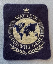 Goodwill Games 1990 Seattle Washington Vintage Felt Type Patch Ephemera
