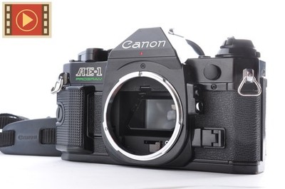 🎦 Canon AE-1 Program SLR Film Camera Black Body Chrome #3459179