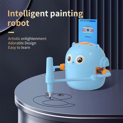 Robot de dibujo interactivo niños arte iluminación temprana T1E1 educativo V4X9 - Imagen 8 de 14