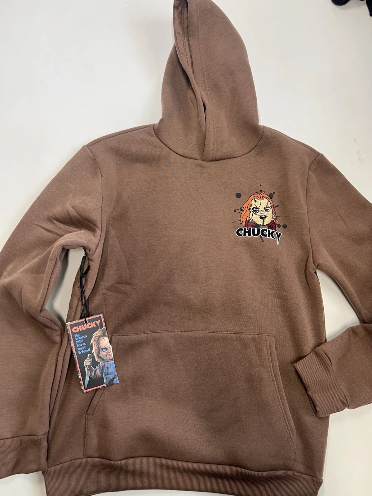 Reason X Chucky Good Guys It's Time To Play Brown Hoodie Men's Sz S-L $50 NEW