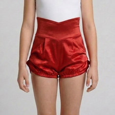 Artistic Dance Designs Girl's Costume High Waisted Bubble Red Shorts in size LC