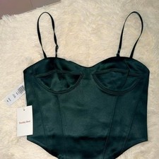 NWT Aritzia Sunday Best Green Corset Bustier Top Size 2XS
