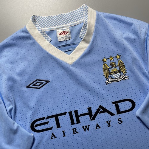 MANCHESTER CITY UMBRO 2011/2012 SOCCER FOOTBALL HOME JERSEY #21 SILVA SIZE “42” - Picture 4 of 19