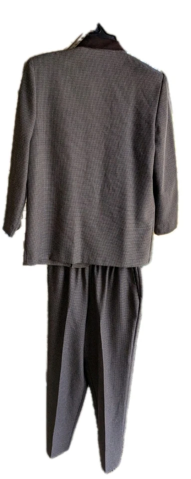 Винтажный Alfred Dunner Petite 12 Брюки Костюм Гончая Блейзер и Эластичная Талия США - Изображение 2 из 4