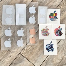 Apple Logo Decal Sticker Lot White Multicolor Rose Gold As Photoed