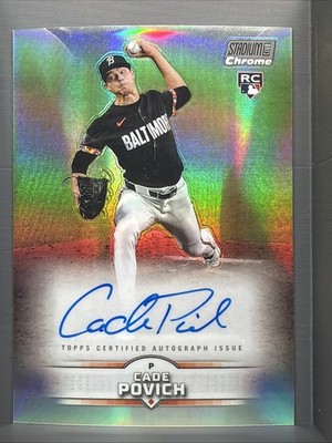 2025 Topps Stadium Club Cade Povich Rookie Chrome SCCA-CP Auto