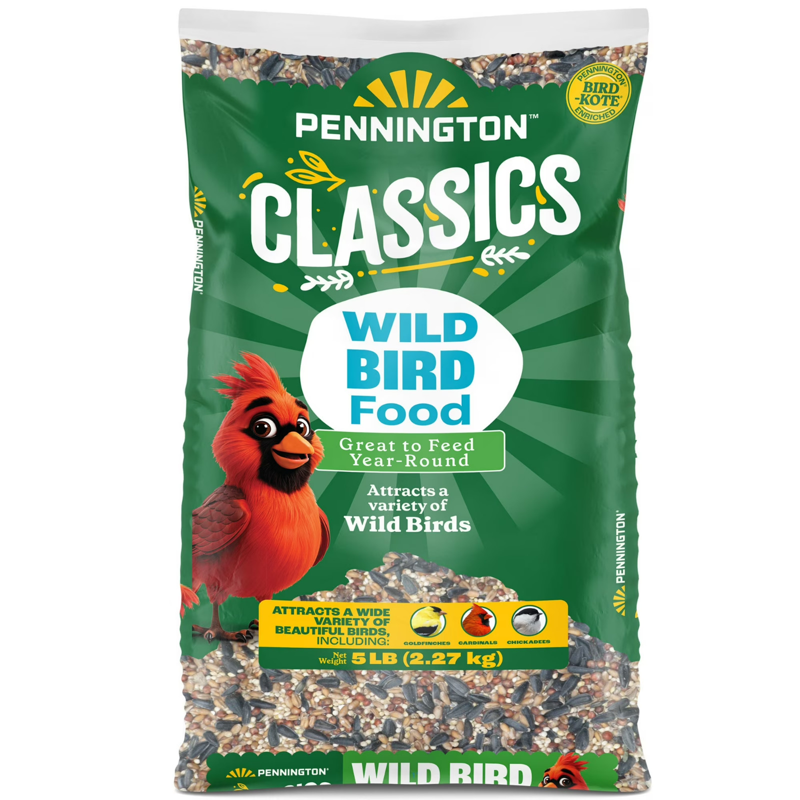Pennington Classic Dry Wild Bird Feed and Wild Bird Seed, 5 lb. Bag, 1 Pack