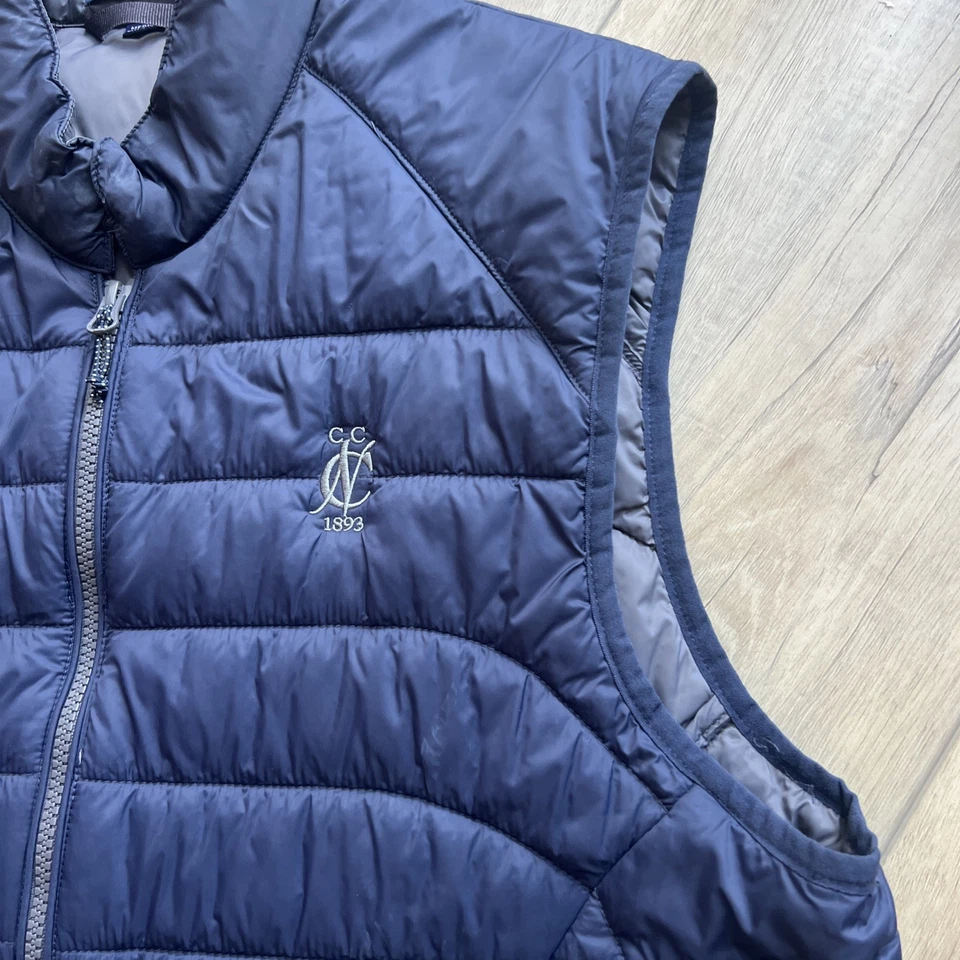 johnnie-O Quilted Zip Vest Blue Navy Size Medium Golf Logo - Image 2 of 4