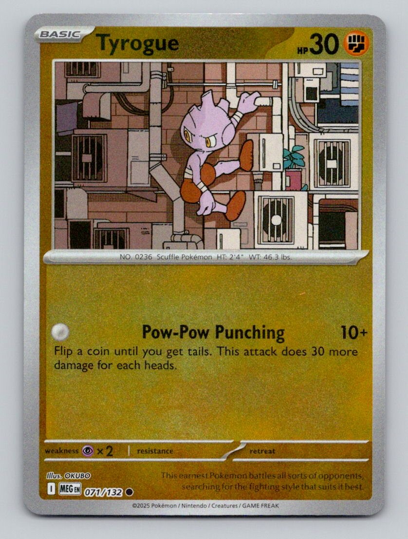 Reverse Holo Tyrogue 071/132 Common Mega Evolution Pokemon