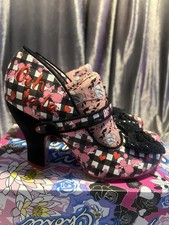 Irregular Choice Euro 41 Black/Red/pink Poodle “Fancy That” Heels With Bows&Box