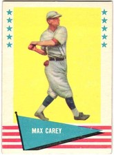 1961 Fleer Max Carey #12 (B) EX+