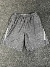 Nike Running Shorts Youth Large Gray Striped Dri-FIT Mesh Lined Training Gym