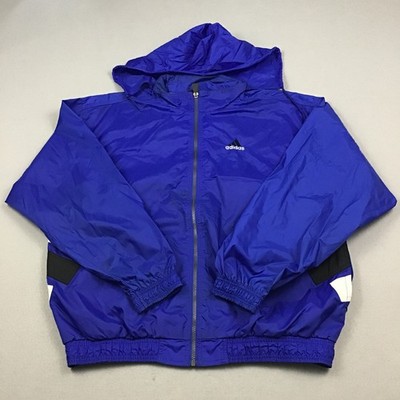 Vintage adidas Jacket Men Extra Large Blue Windbreaker Big Logo Embroidery 90s