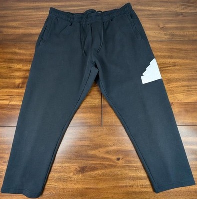 Adidas Jogger Sweatpants Men's Size 2XL Black Trackpants with White Iconic Logo