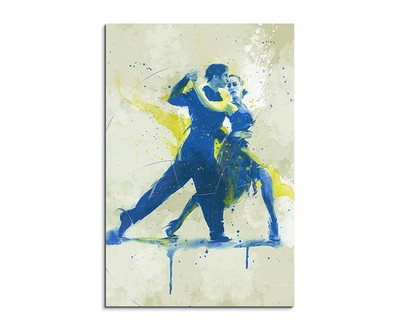 60x90cm Tanzpaar SPORTBILDER Splash Art Wandbild Aquarell Art