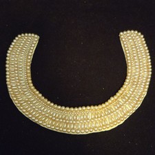 Vintage Glentex Ivory Satin Beaded Collar Made in Japan