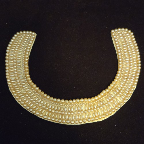Vintage Glentex Ivory Satin Beaded Collar Made in Japan 