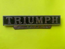 VINTAGE CAR BADGE Triumph Herald Overdrive 2-part 1960s rear badge