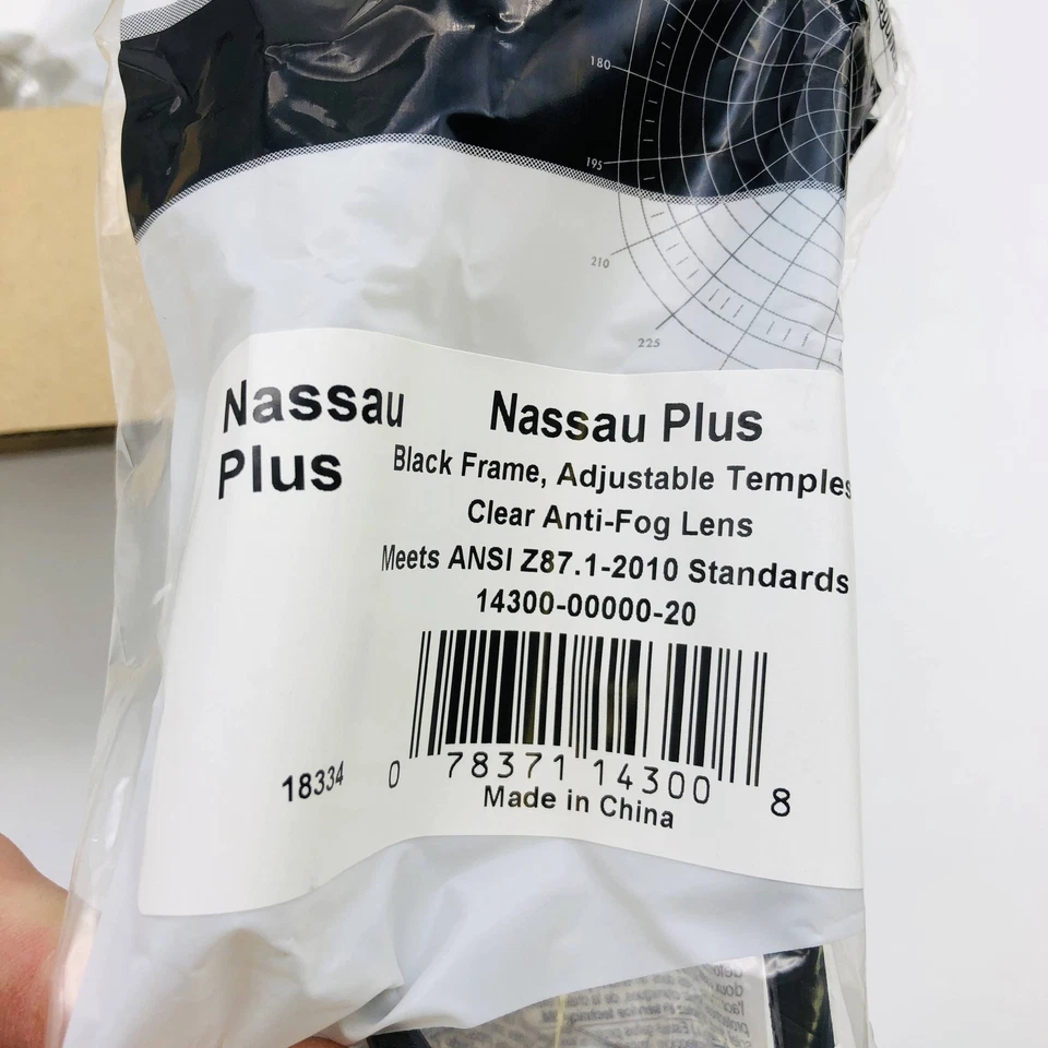 3M 14300-00000-20 Safety Glasses Nassau Plus Blk Frame Clear Anti Fog 20pr/Case - Image 4 of 4