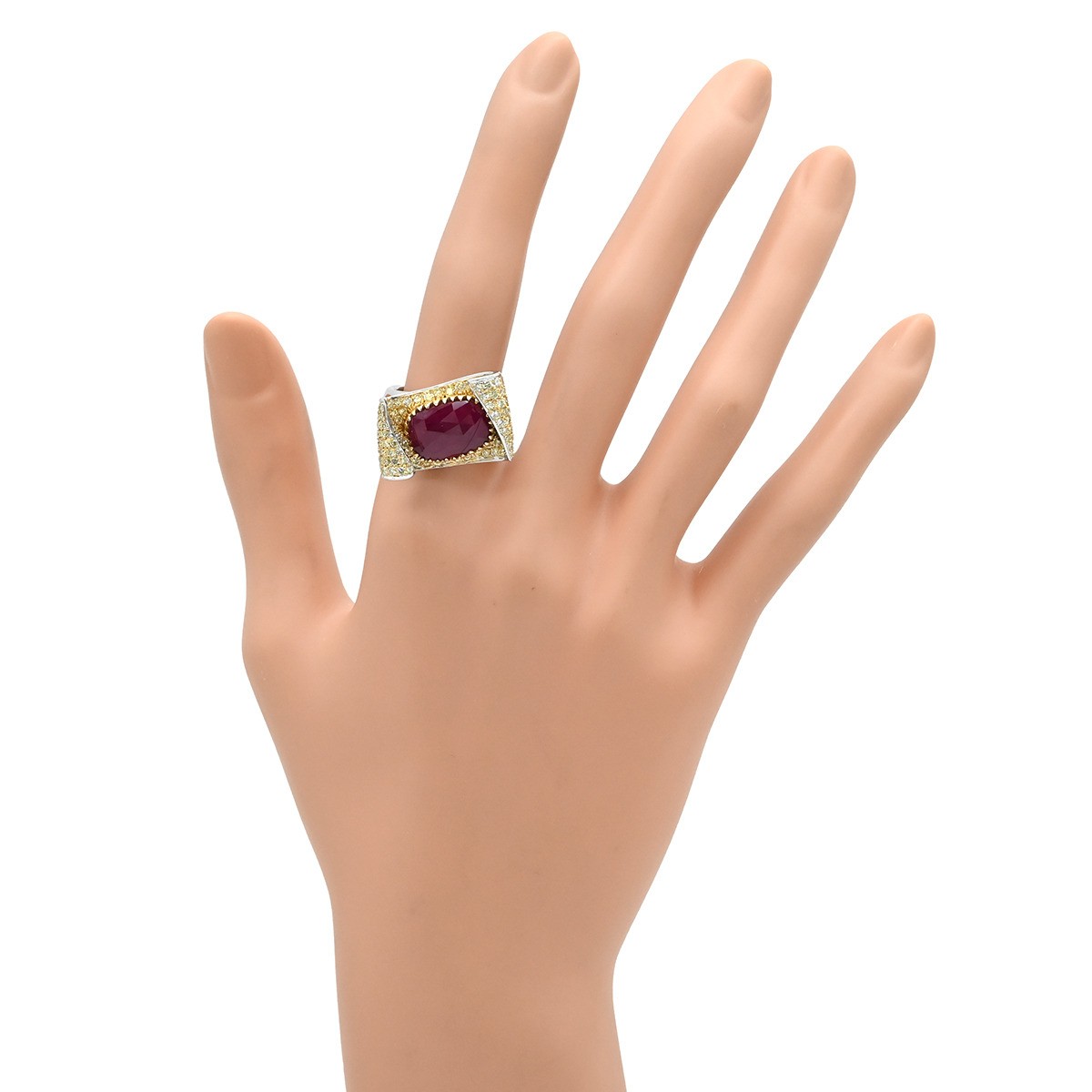 Ring ring Ruby Earring K18WG Ruby diamond White g… - image 9