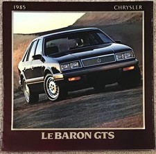CHRYSLER LE BARON LF USA Car Sales Brochure 1985 #81-005-5001 8/84 (350M) GTS