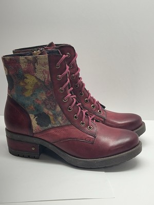 Spring Step L'Artiste Women's Marty Boots Size EU 41 Or US 9.5 Red Real Leather